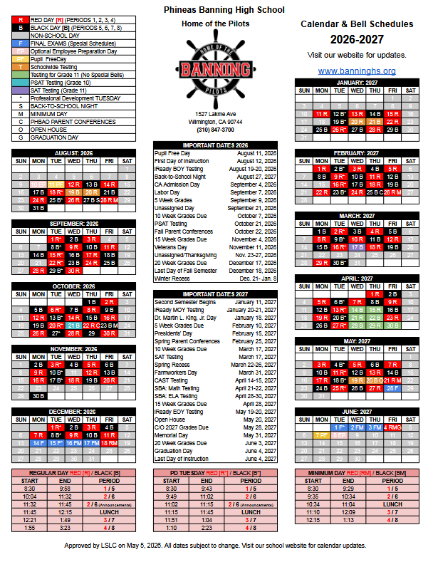 2026-2027 Bell Schedule Featured Photo