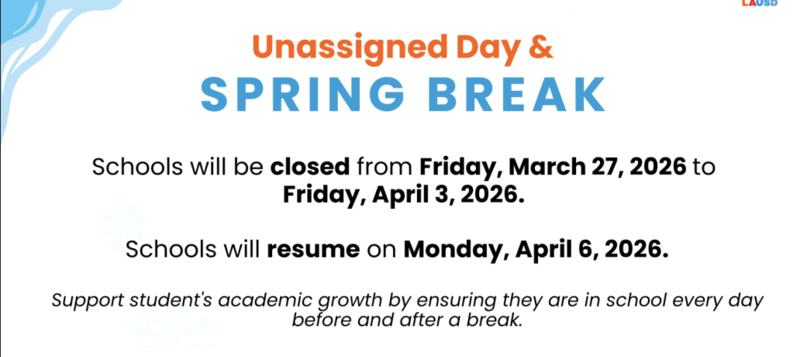 Unassigned Day and Spring Break