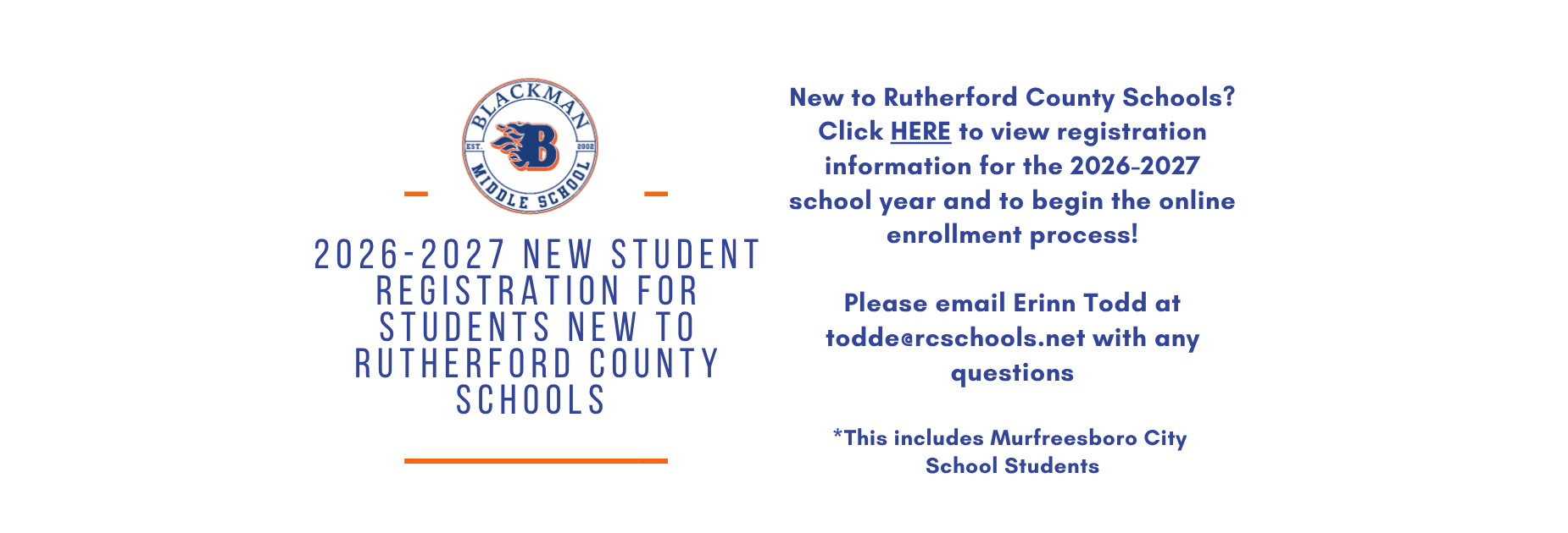 New Student Registration Information