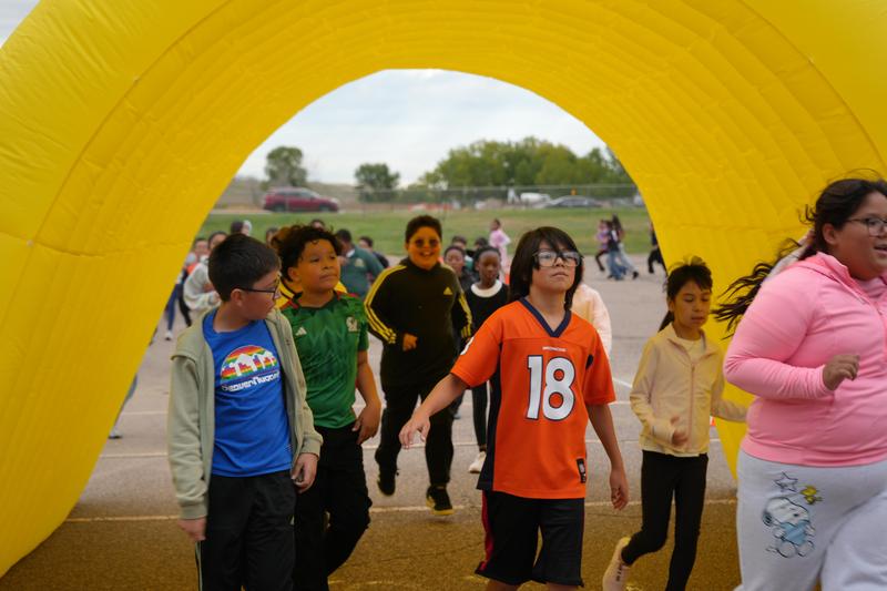 Students participating in the Fun Run