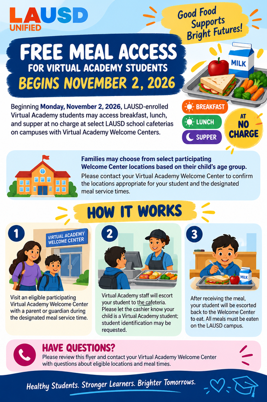 FREE MEALS AT VIRTUAL ACADEMIES