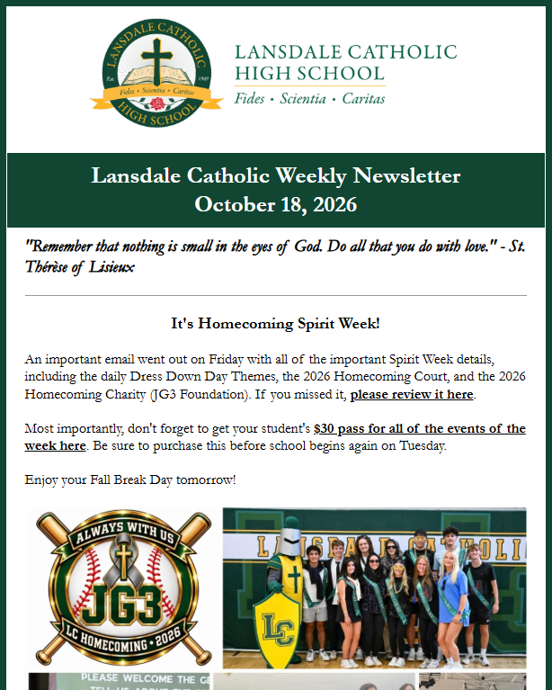 Weekly Newsletter for Oct 18