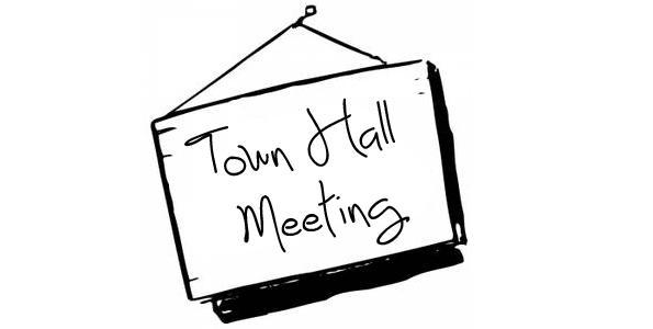 TOWN HALL MEETING SIGN