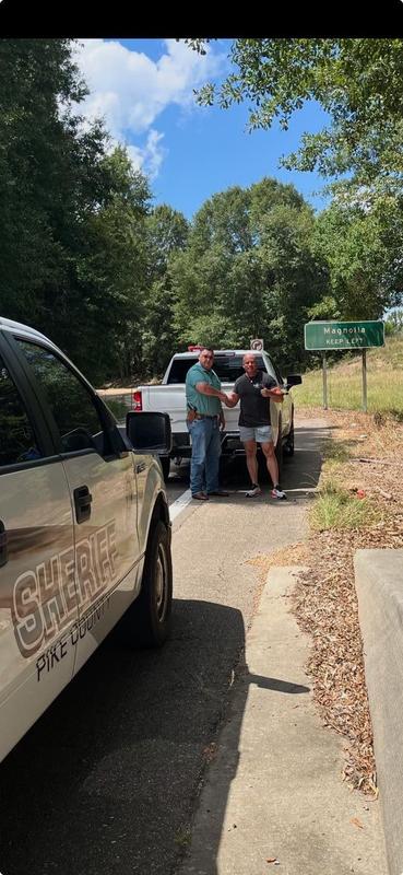 When a Dallas, Texas Police Department SWAT officer breaks down at the Magnolia exit, the Pike County Sheriff's Office is always ready to lend a helping hand.