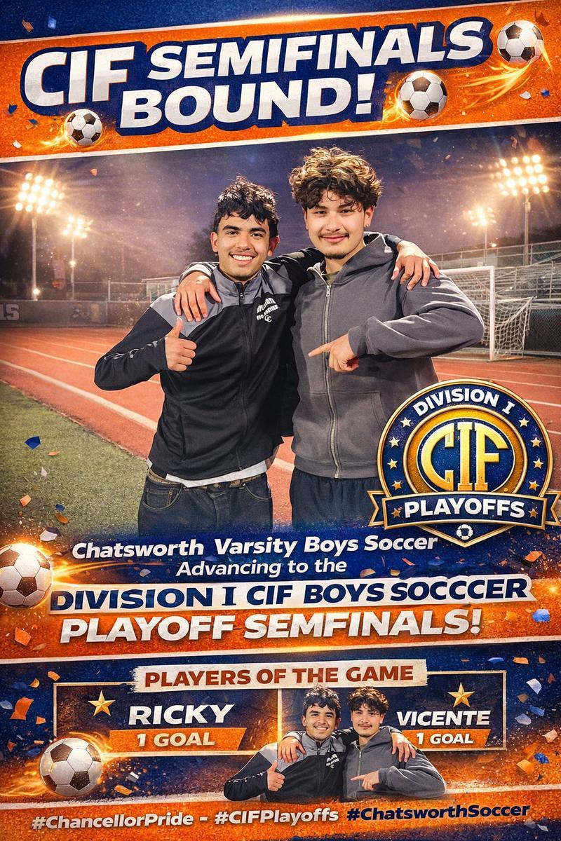 Boys Soccer Playoffs 2/25 @ Chavez 3pm Thumbnail Image