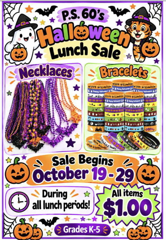 halloween items for sale during lunch periods