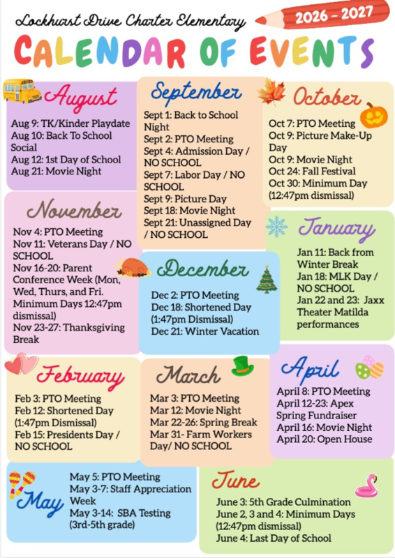 Lockhurst PTO calendar