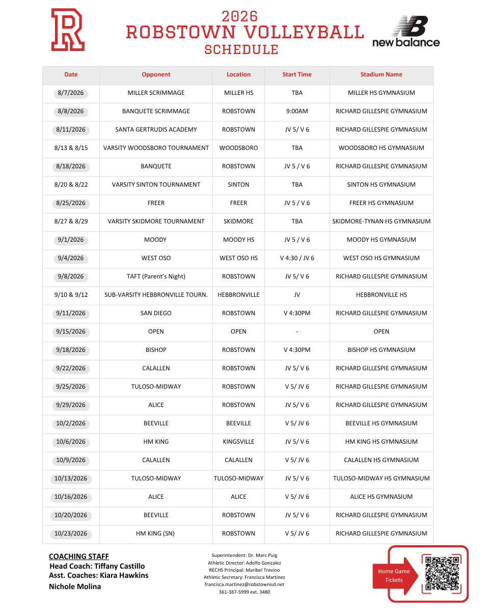 Volleyball Schedule