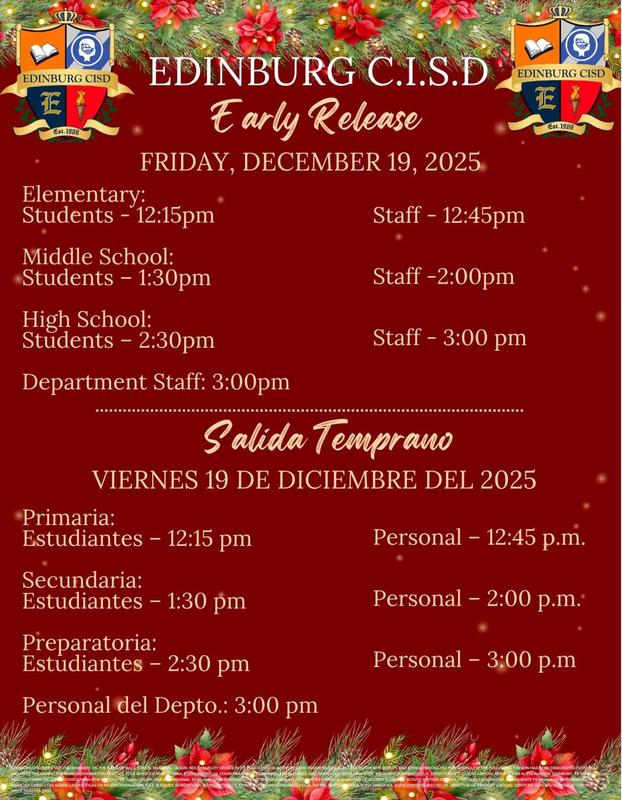 Early release December 19th at 12:15 PM