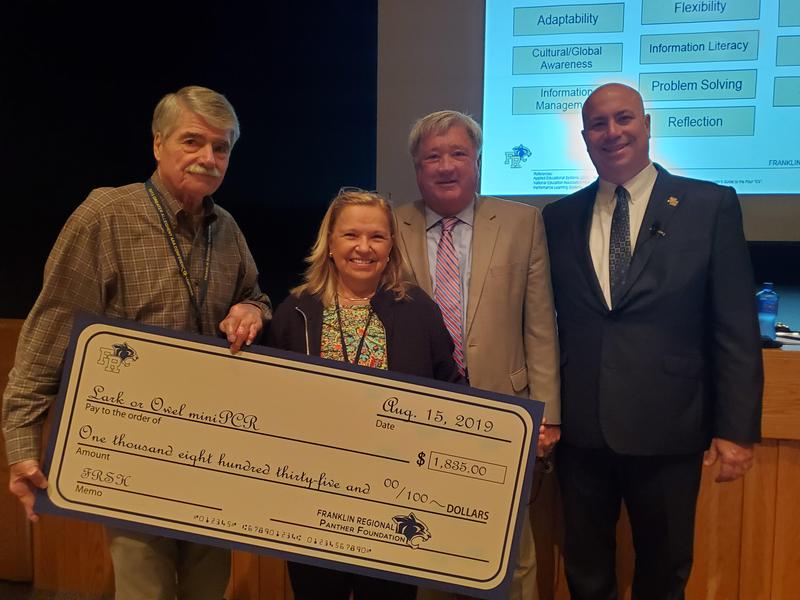 FR Panther Foundation presents a check to an Innovation Grant winner.