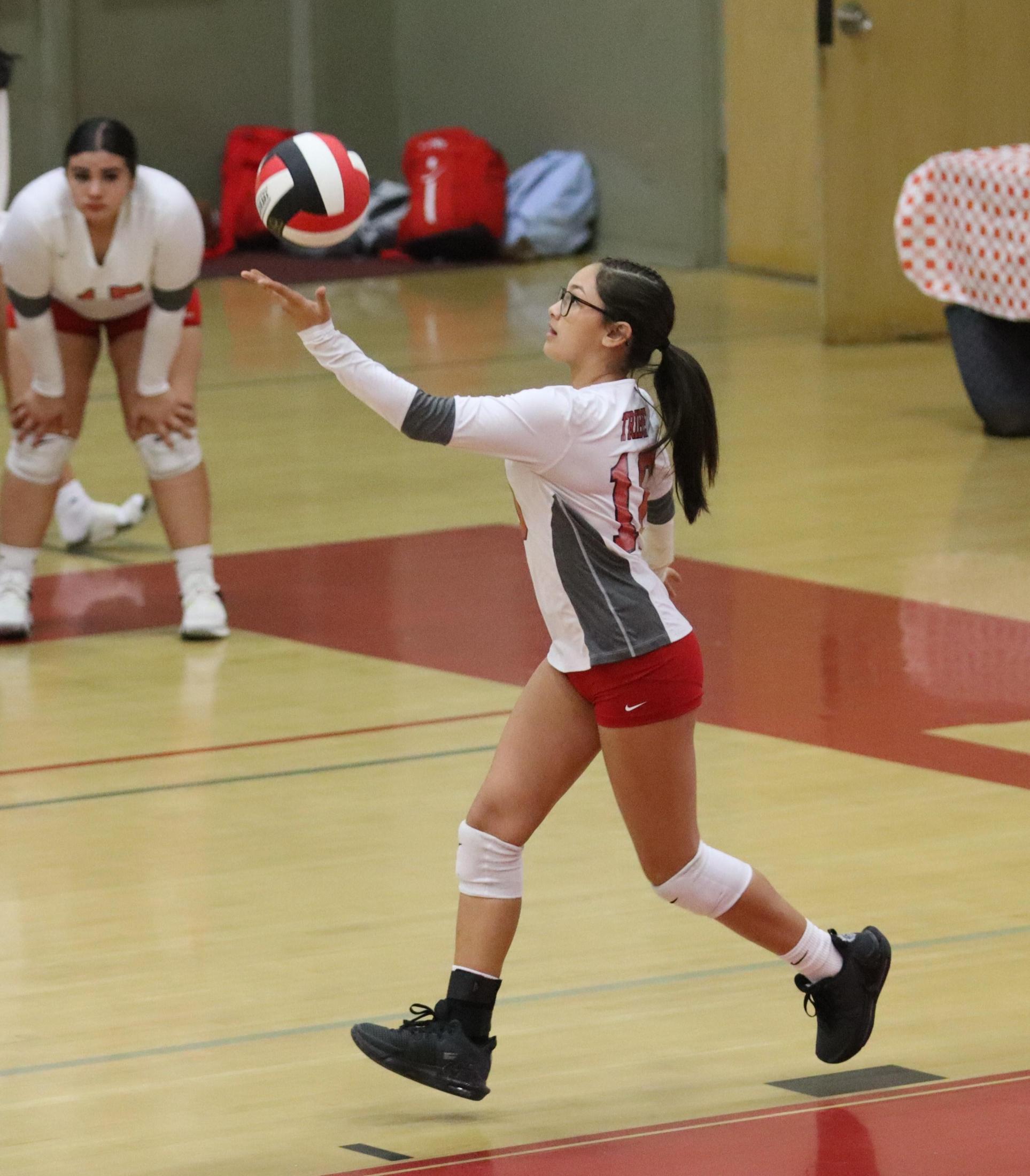 junior varsity girls playing volleyball against Mendota