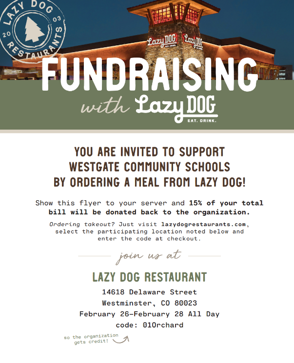 Lazy Dog Fundraising Flyer