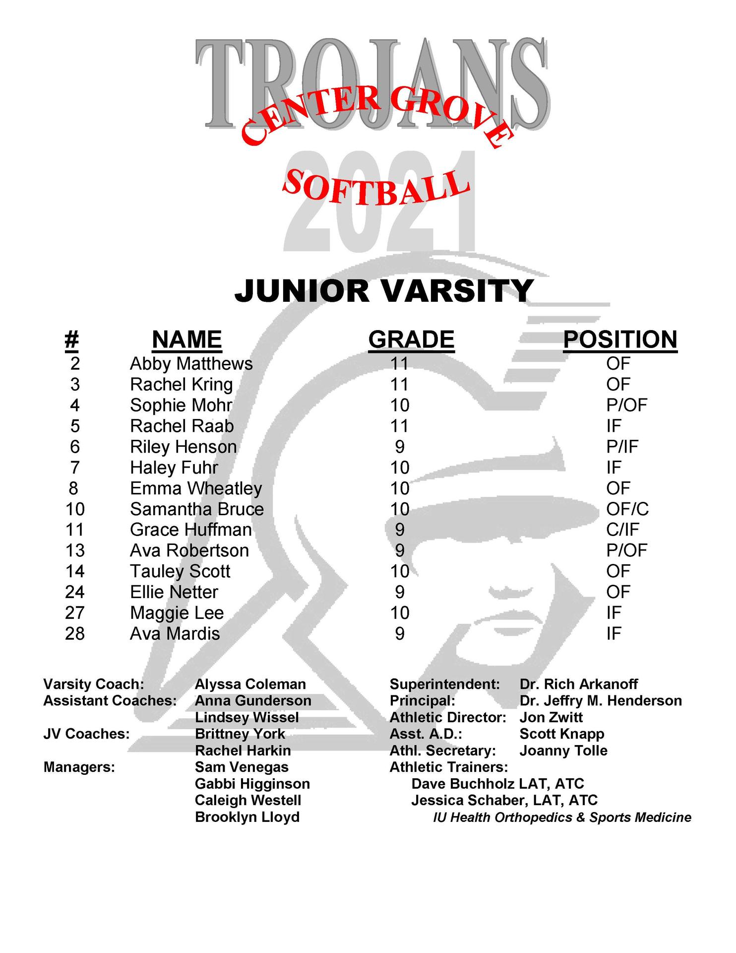 Center Grove Softball