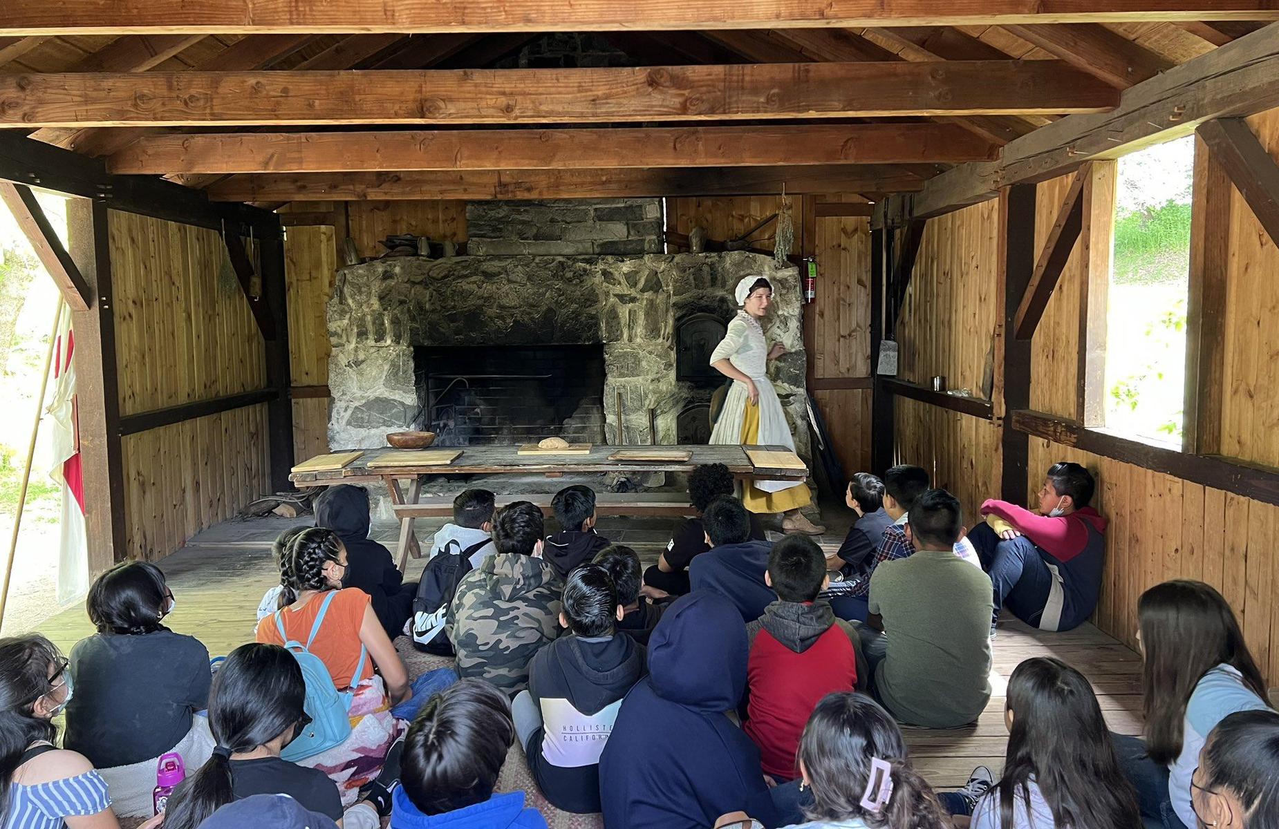Students learning about life in the 1800s