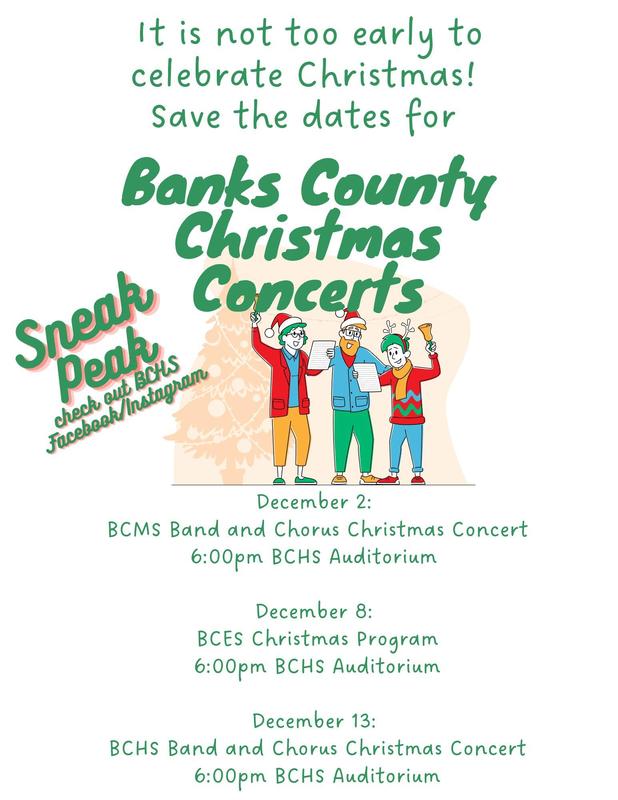 Banks County School Chorus Concert Dates