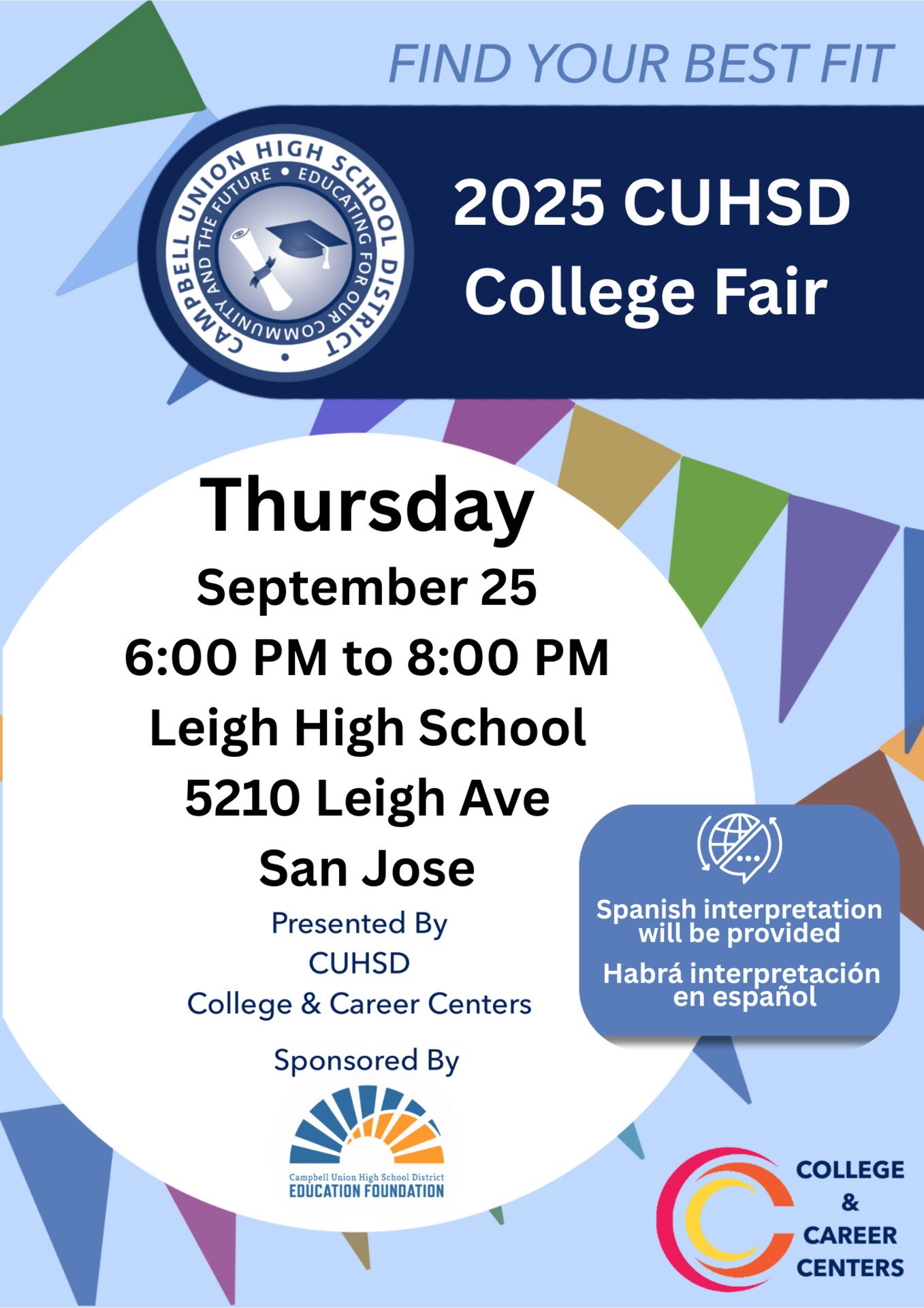 college fair at leigh on sept 25