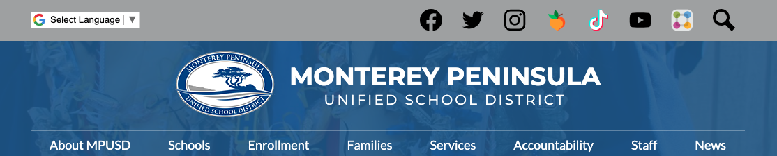 Newly redesigned website for Monterey Peninsula Unified School District