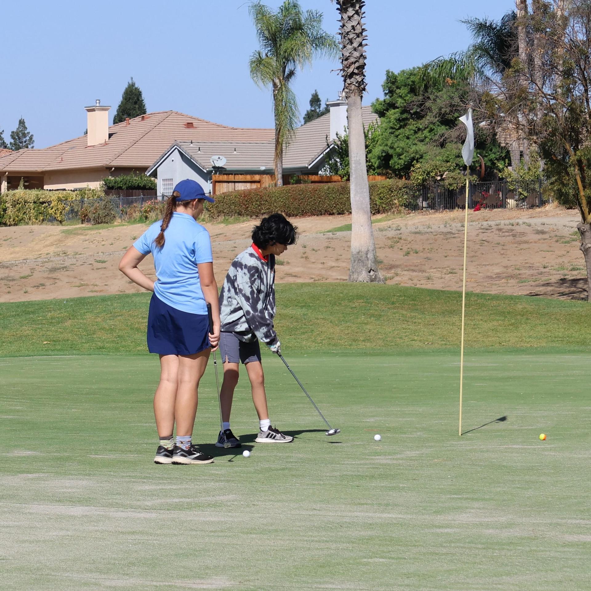 Girls golfers in action at the championships