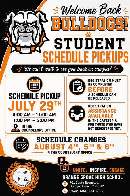 Student Schedule Pick Ups - July 29 Featured Photo