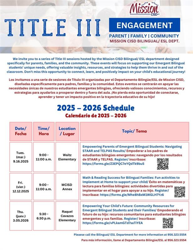 Title III Parent Meeting Featured Photo