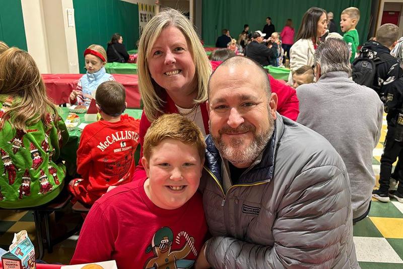 First-grader Tyler Innocenzo was joined by his parents, Danielle and George Innocenzo