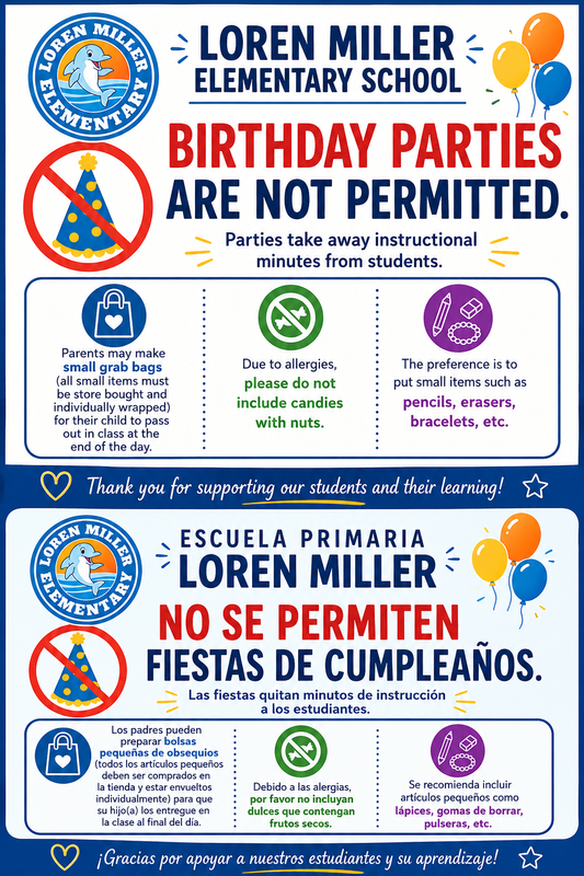 No Classroom Birthday Parties