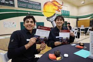 Students celebrate the success of Wake Up Whittier.
