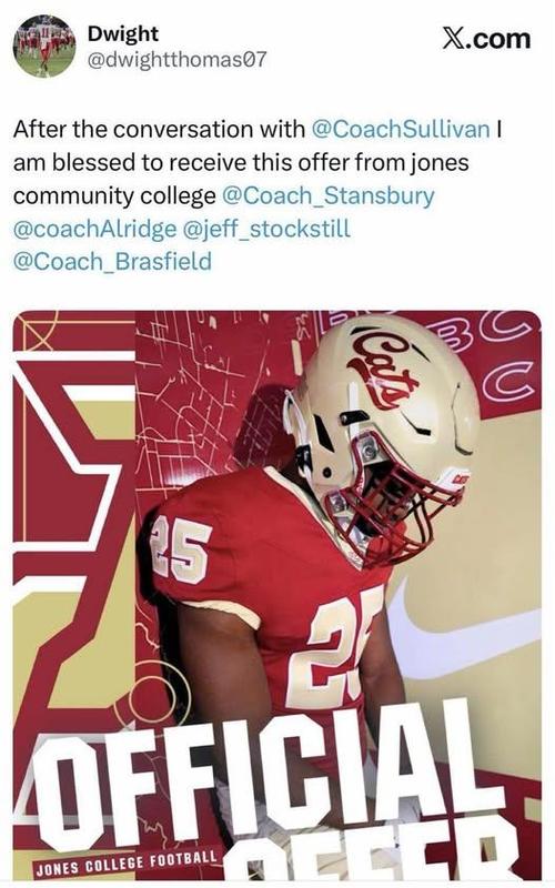 Congratulations to Dwight Thomas on an official offer