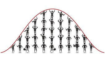 A graph illustration showing diverse figures celebrating success on a curve.