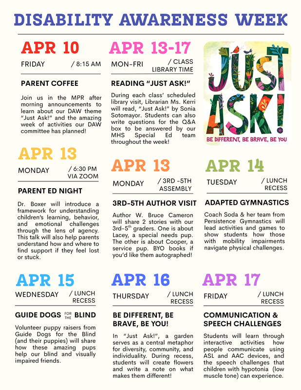 MHS Disability Awareness Week:  April 10, 13-17 Featured Photo