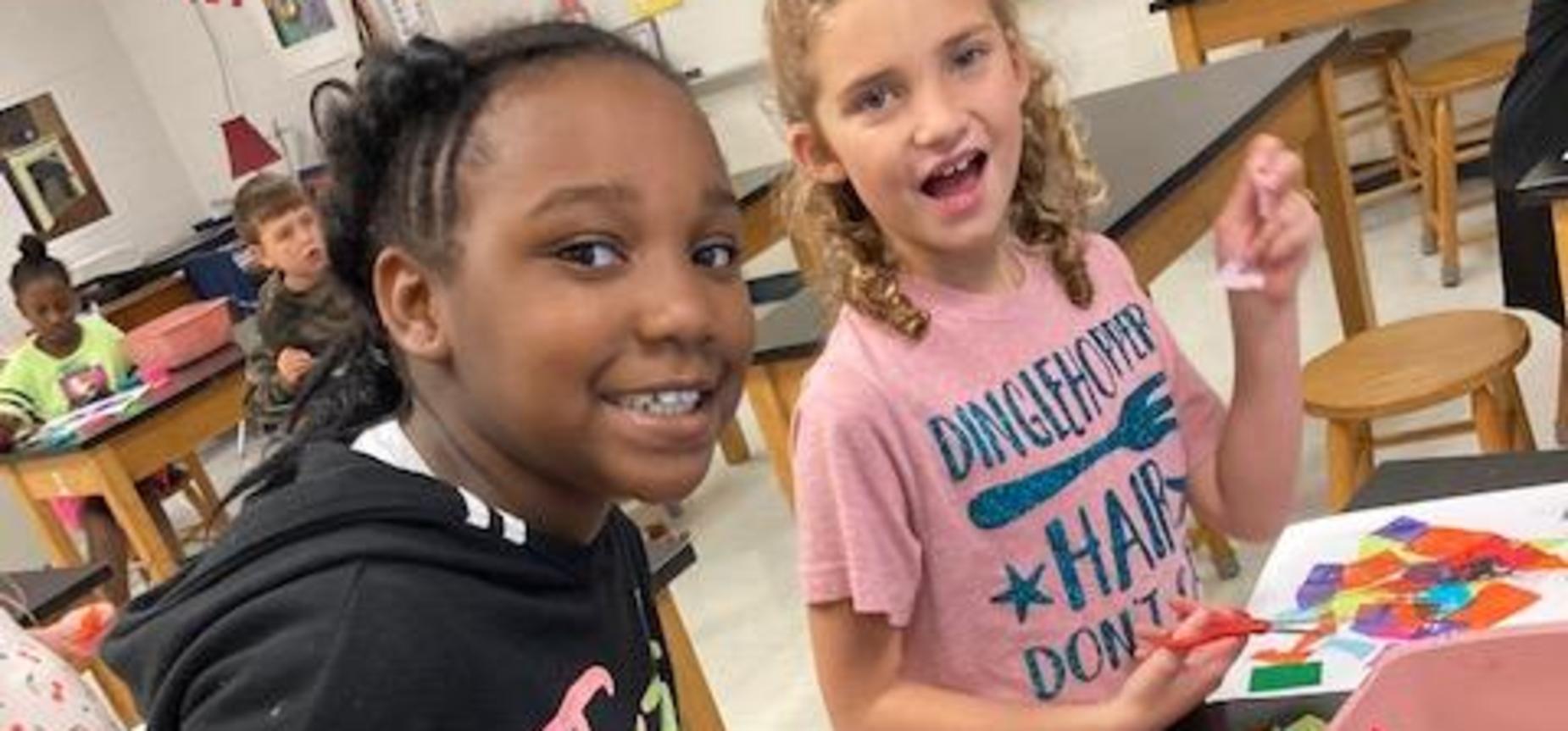third grade art class