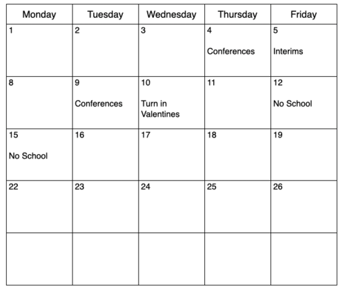 February Calendar