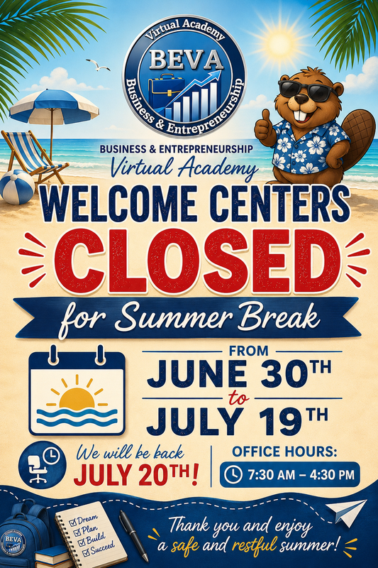 BEVA Welcome Centers Closed for Summer Break