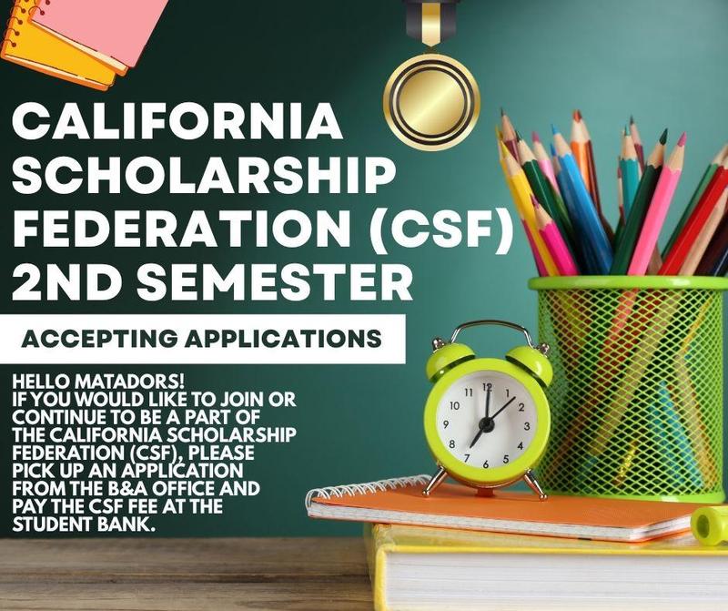 California Scholarship Federation (CSF) Now Accepting Applications