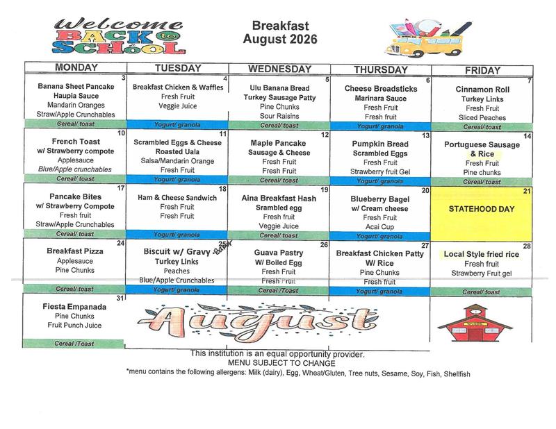 Breakfast Menu