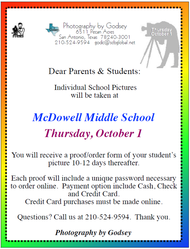 Picture Day - Thursday October 1st