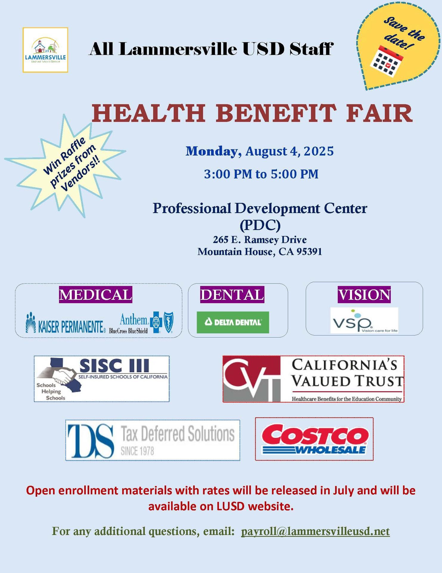 Save the date flyer for Health Fair