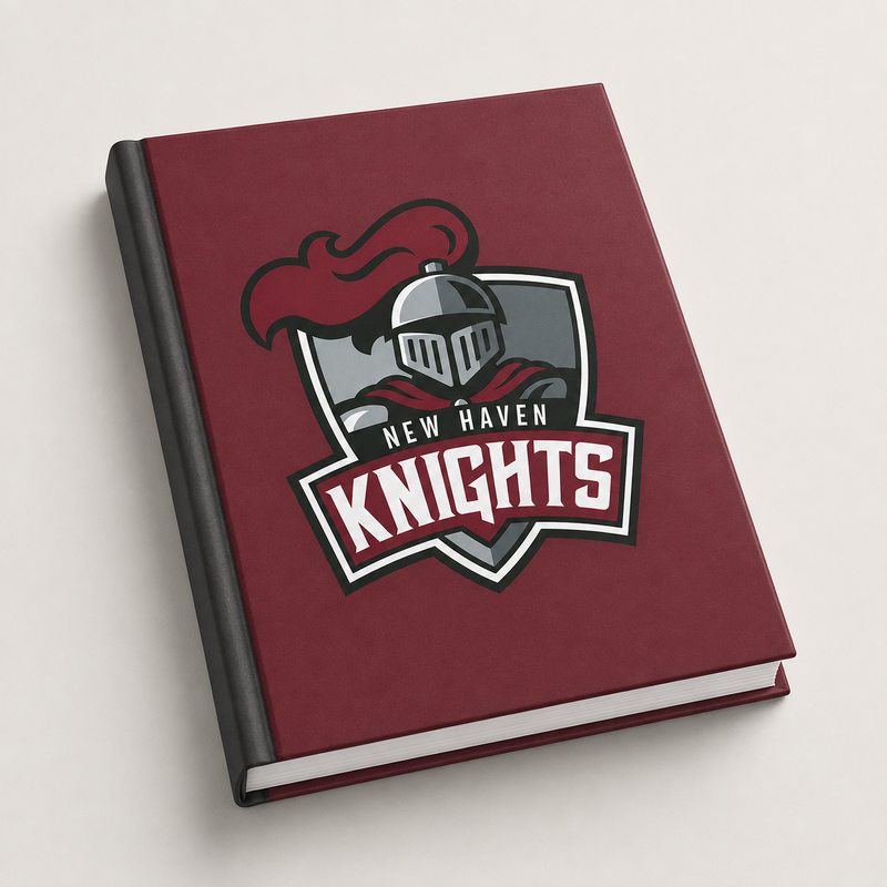 Photo of a book with the knights logo for the Yearbook