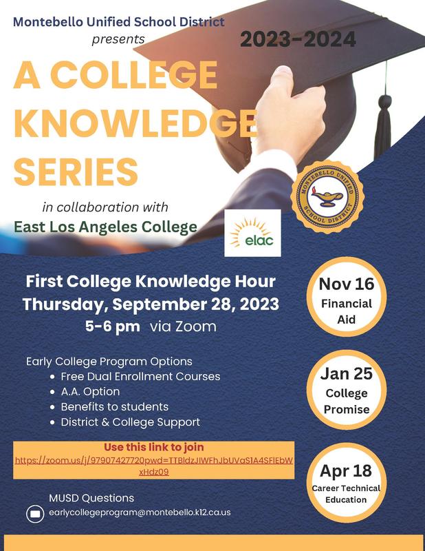 College Knowledge Series Meeting Flyer