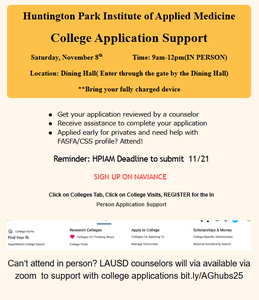 College App Support Flyer