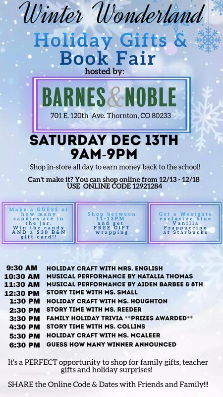 Winter Wonderland Holiday Shop & Book Fair at Barnes & Noble Saturday December 13th