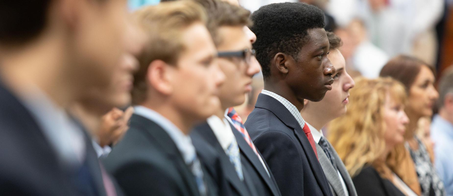 Students at Mass