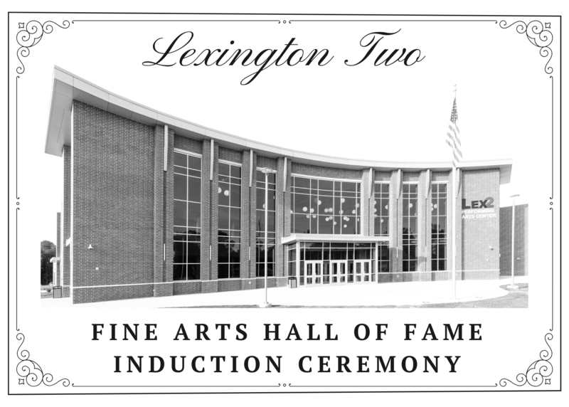 Fine Arts Hall of Fame Induction Ceremony Program cover, with illustration of Performing Arts Center