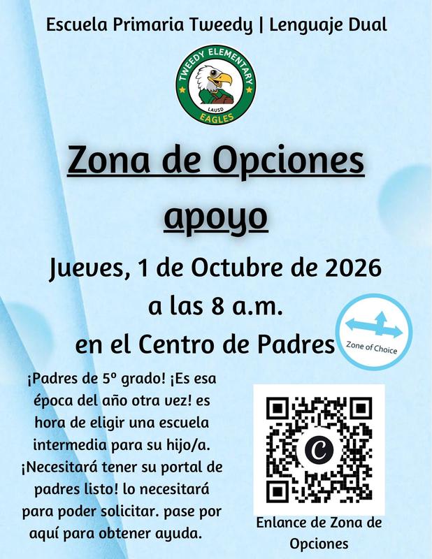zone of choice parent flyer-Spanish