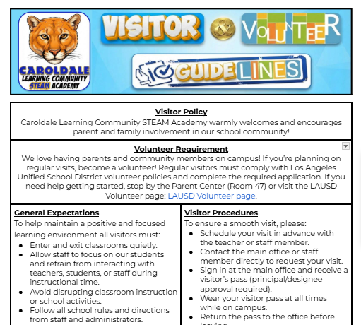 Caroldale Visitor & Volunteer Guidelines Featured Photo