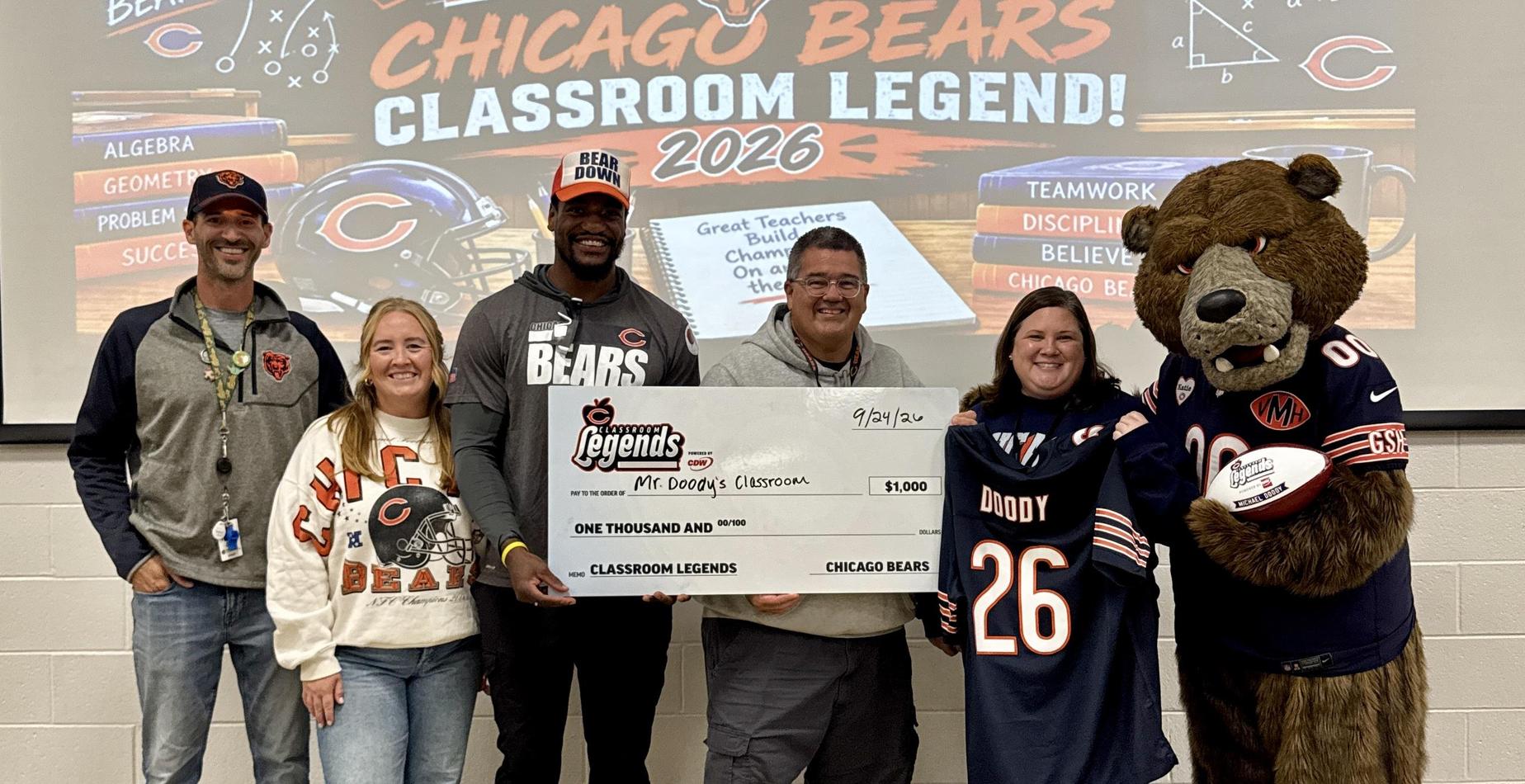 Chicago Bears Classroom Legend Award Winner Mike Doody