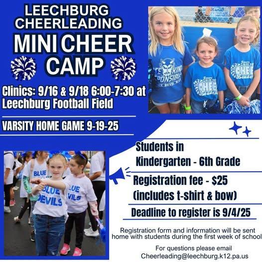 Mini Cheer Camp- 9/16 & 9/18