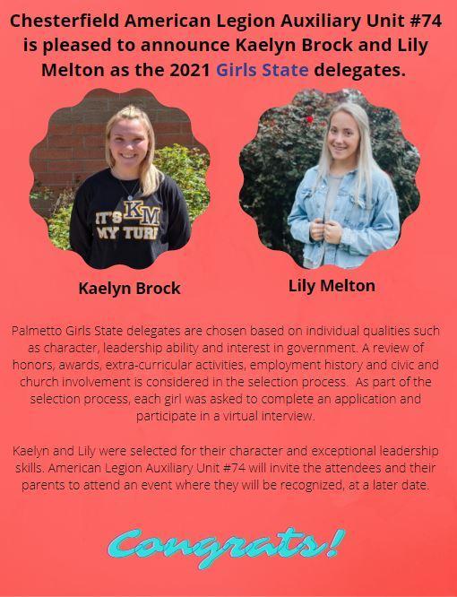 Girls State Delegates Announced Featured Photo