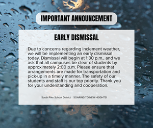 spsd early dismissal january 2026