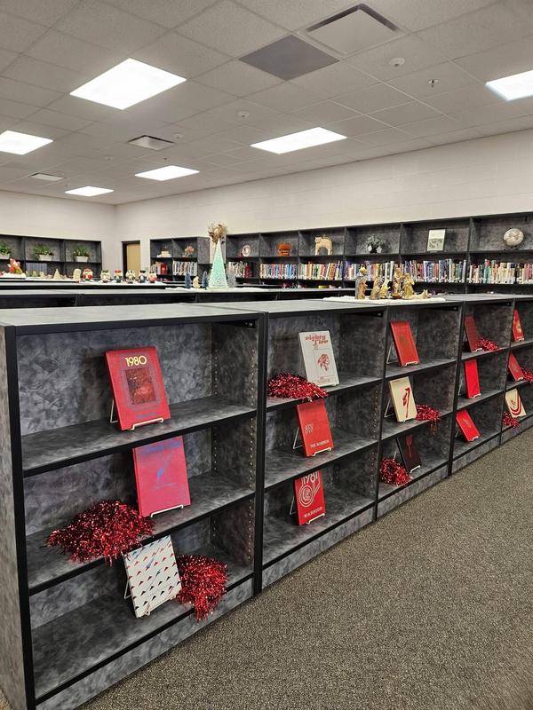 MHS Library yearbook display